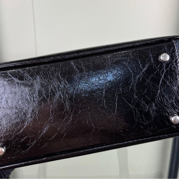 NWT Coach Asher Shoulder Bag CBJ05 in Glazed Leathe Silver/Black - Picture 2 of 4